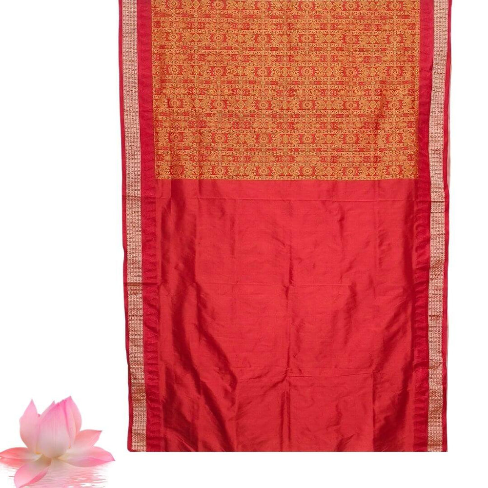 Hand Painted Pattachitra | Tussar Silk Saree (Dancing Women) - Light Peach Colour - Taalapatra Vibes