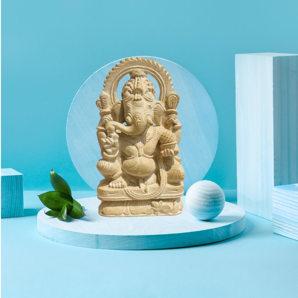 Handcrafted Stone Artefact | Lord Ganesha - Taalapatra Vibes