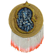 Paper Mache | Ganesha on Golden Straw (Antique Blue) - Taalapatra Vibes