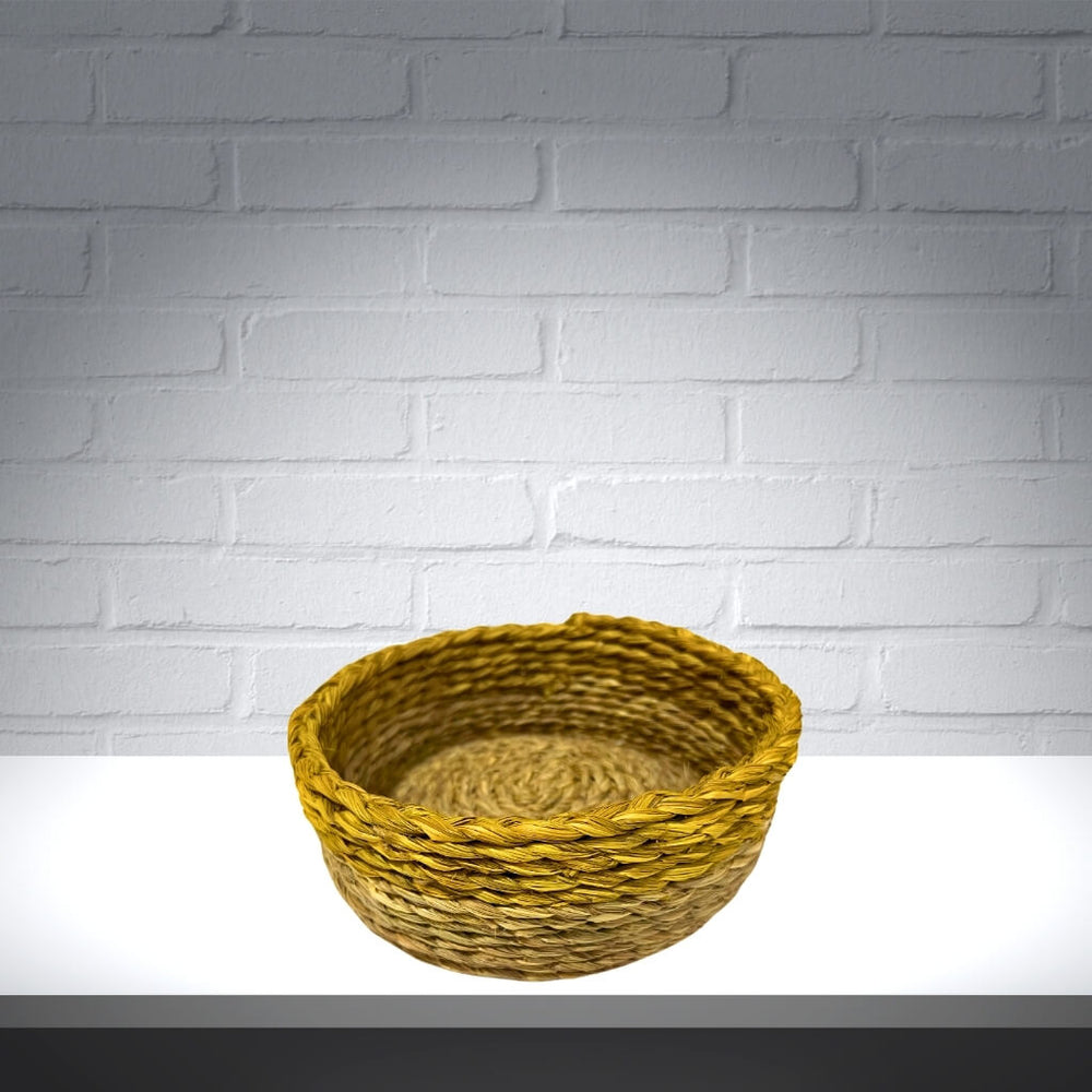 Sabai Grass | Bread Basket (Round without Handle) - Turmeric Yellow - Taalapatra