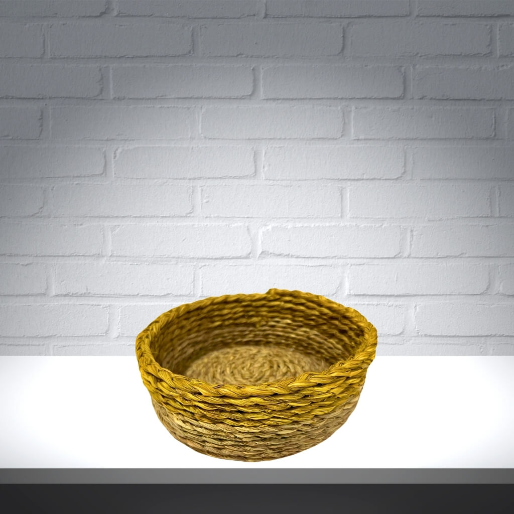 Sabai Grass | Bread Basket (Round without Handle) - Turmeric Yellow - Taalapatra Vibes