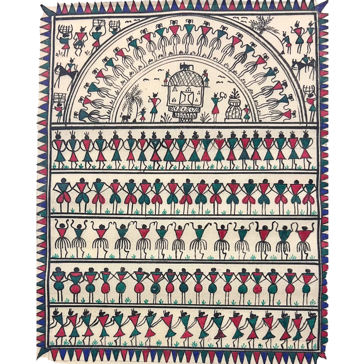 Pattachitra Painting | Saura Tribal Artwork (Baby Small Canvas) - UNFRAMED - Taalapatra Vibes