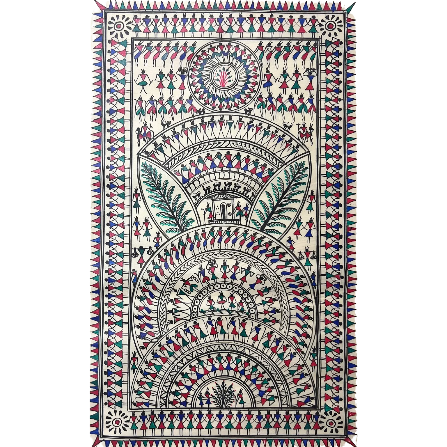 Pattachitra Painting | Saura Tribal Artwork (Medium Canvas) - UNFRAMED - Taalapatra Vibes