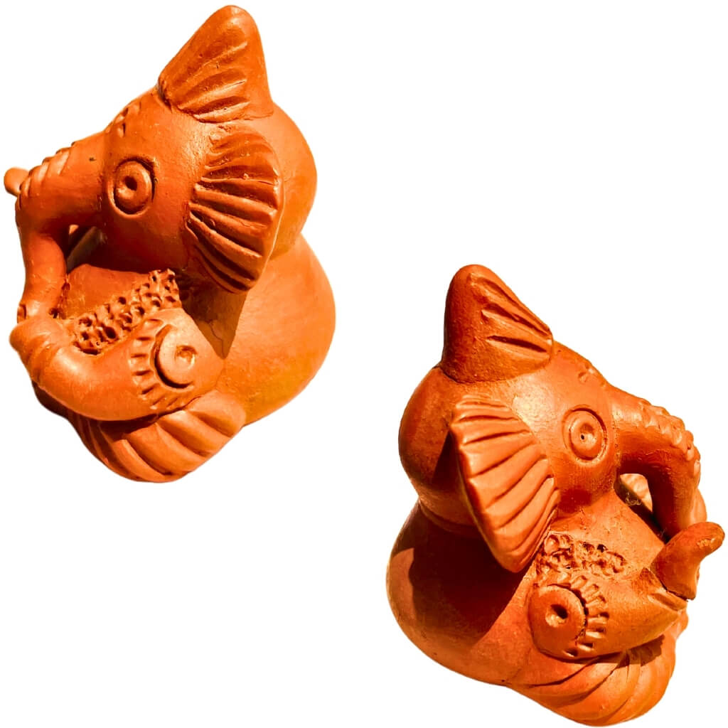 Handcrafted Terracotta | Lord Ganesha Miniature Idol (Variant 2) - Taalapatra Vibes