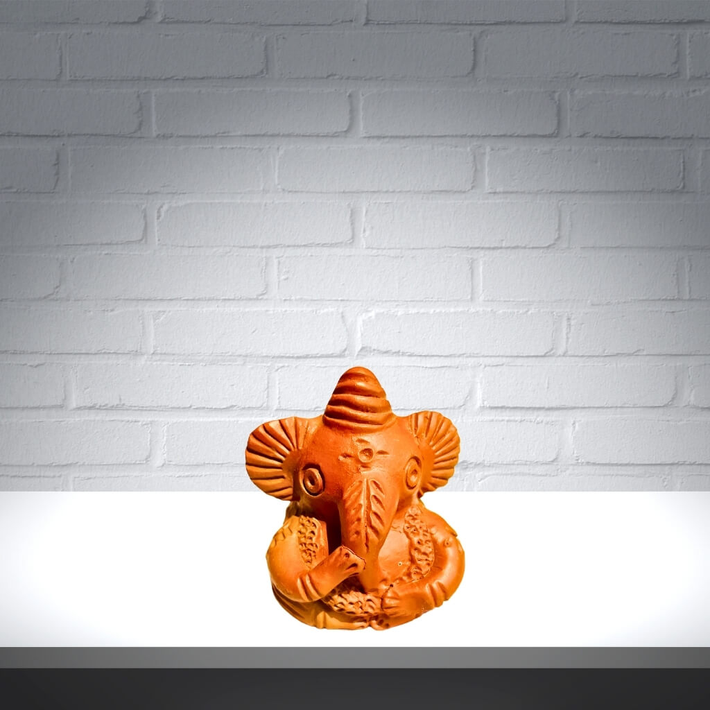 Handcrafted Terracotta | Lord Ganesha Miniature Idol (Variant 3) - Taalapatra Vibes
