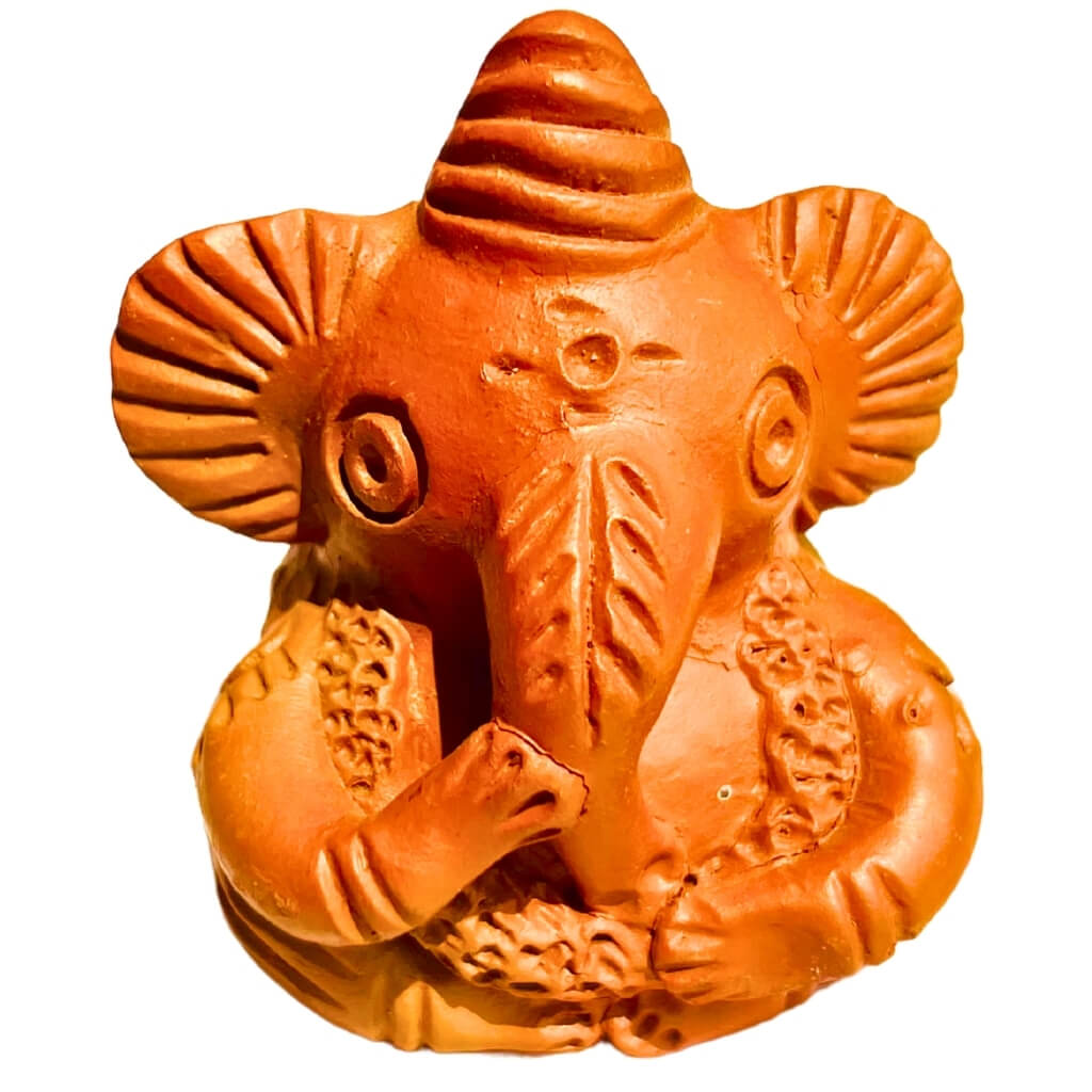 Handcrafted Terracotta | Lord Ganesha Miniature Idol (Variant 3) - Taalapatra Vibes