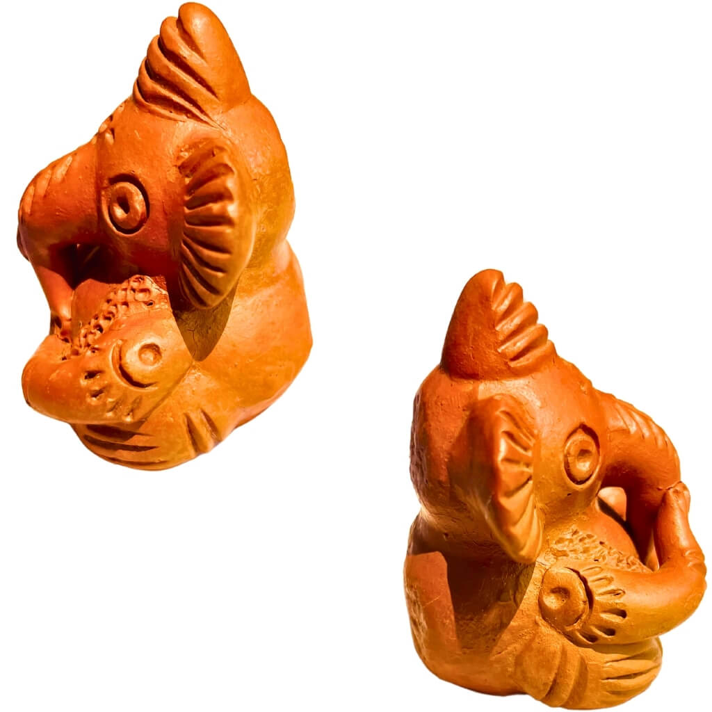 Handcrafted Terracotta | Lord Ganesha Miniature Idol (Variant 3) - Taalapatra Vibes