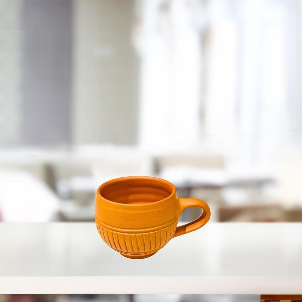 Handcrafted Terracotta | Tea Cup Set of 6 (Design 2) - Taalapatra