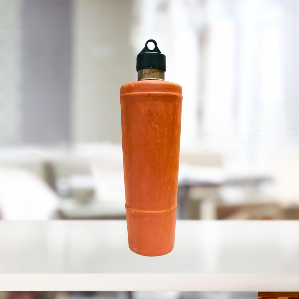 Handcrafted Terracotta | Earthen Water Bottle (Design 1) - Taalapatra Vibes