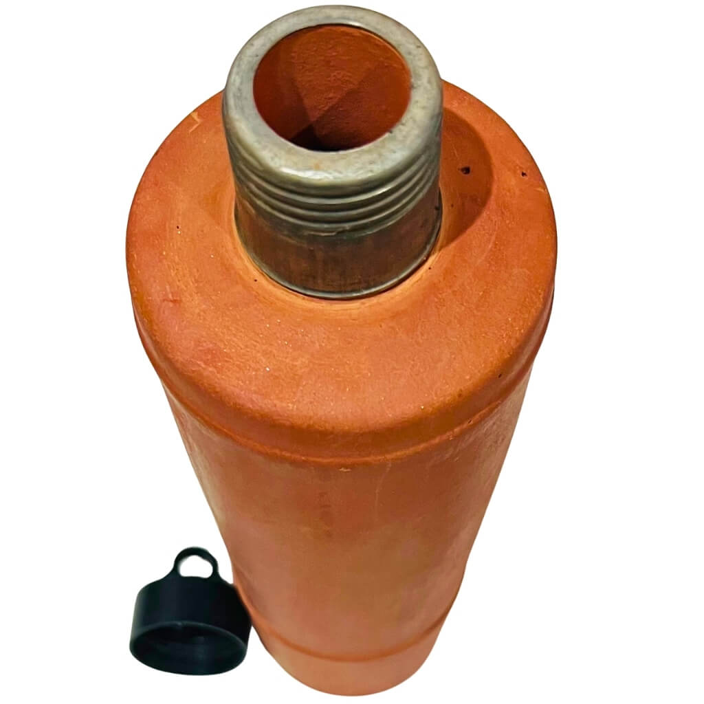 Handcrafted Terracotta | Earthen Water Bottle (Design 1) - Taalapatra Vibes