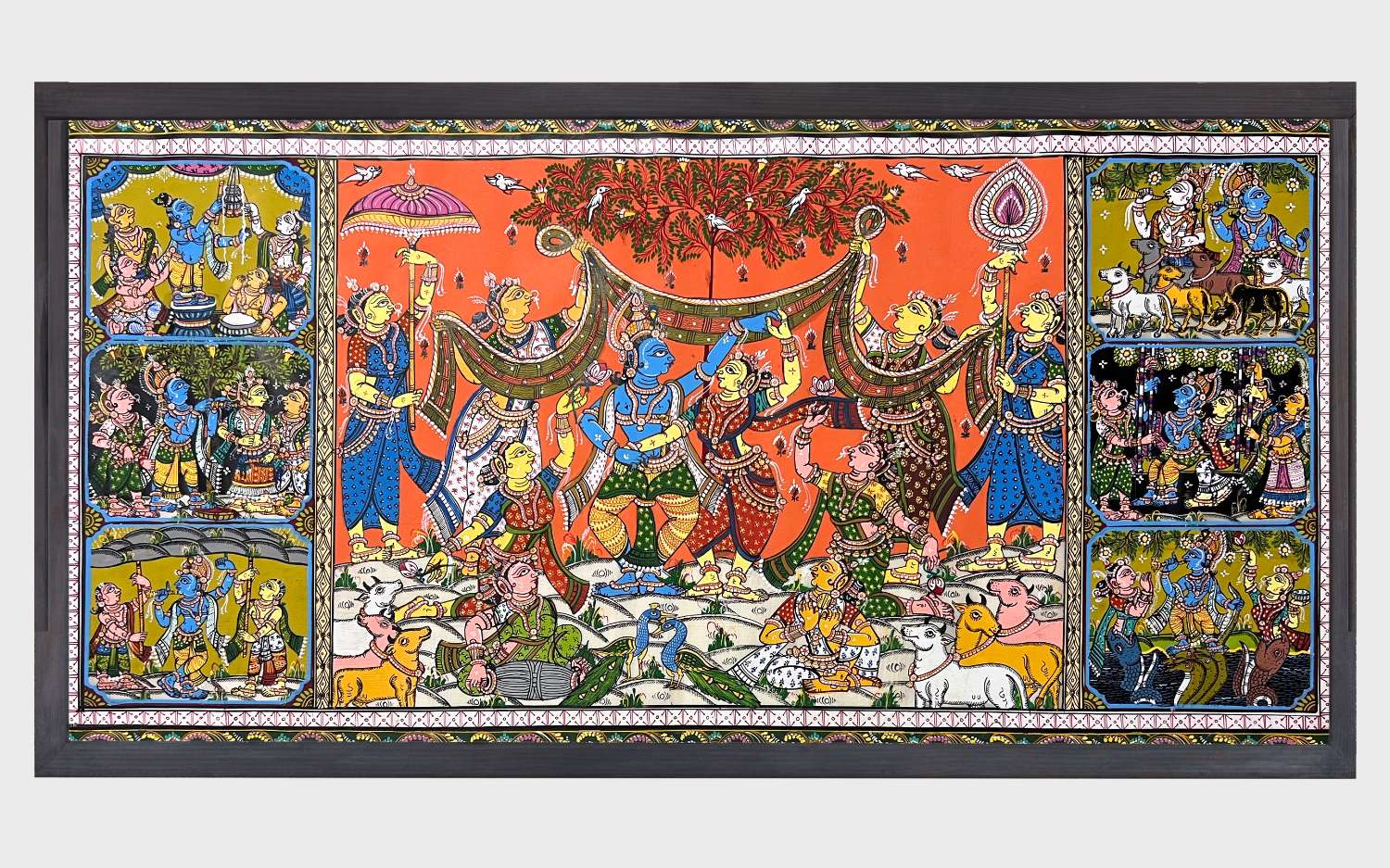 Taalapatra - Pattachitra Painting - Radha Krishna Raasa Leela