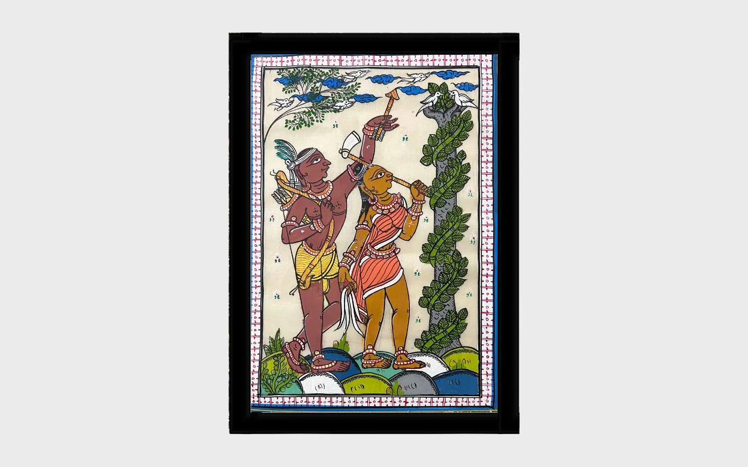 Taalapatra - Pattachitra Painting - Tribal Couple