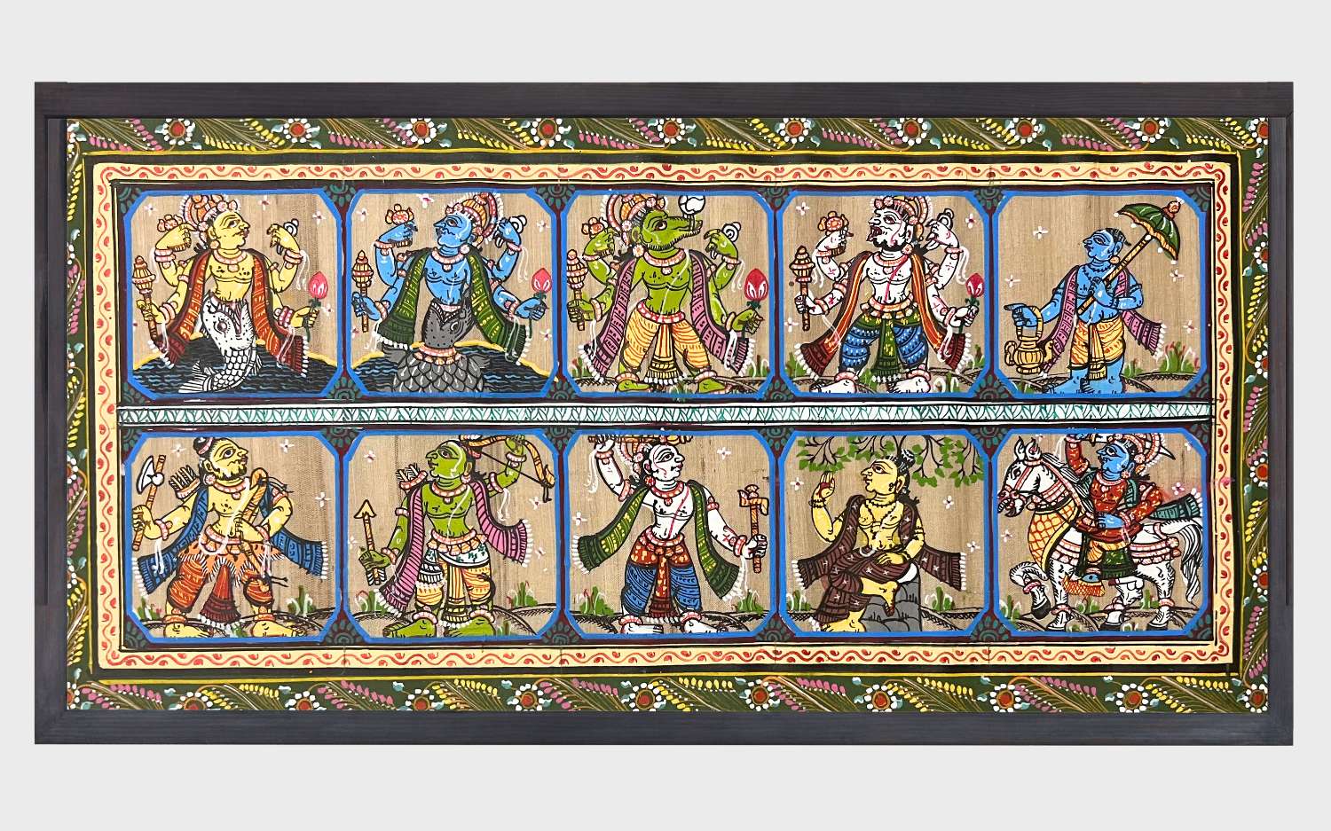 Taalapatra - Pattachitra Painting - Shree Vishnu Dasavataar