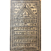 Pattachitra Painting | Saura Tribal Artwork - Monochrome (Medium Canvas) - UNFRAMED