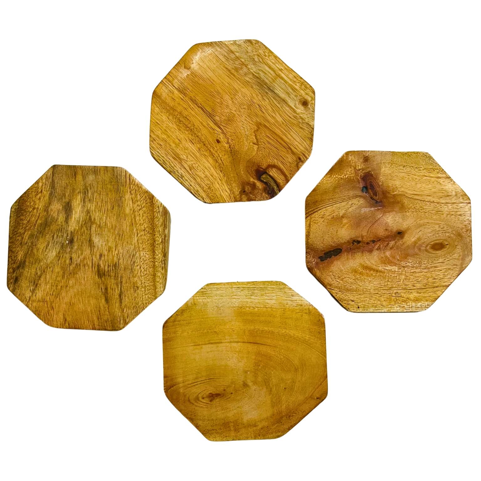 Fabric Coated Wooden Coaster | Pattachitra Art on Elephant Ride - Octagonal (set of 4) - Taalapatra Vibes