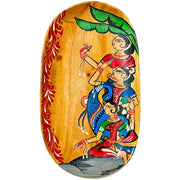 Hand Painted Decorative Wooden Tray | Group of Women & a Peacock - Taalapatra Vibes